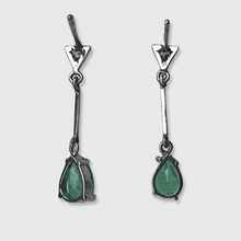 Load image into Gallery viewer, Emerald &amp; Diamond Drop Earrings