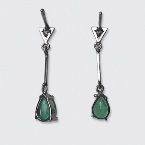 Emerald & Diamond Drop Earrings