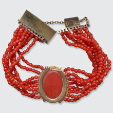 Load image into Gallery viewer, Victorian Grand Tour Coral Cameo Bracelet