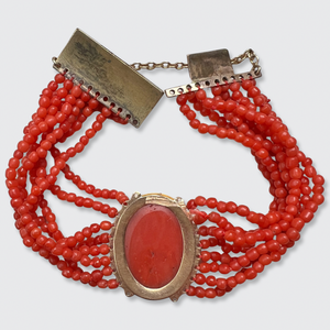 Victorian Grand Tour Coral Cameo Bracelet