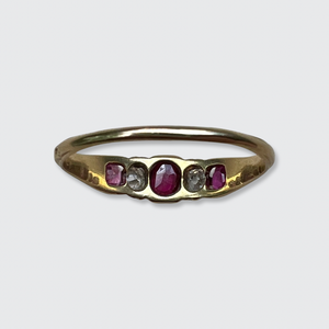 Ruby & Diamond Five-Stone Ring