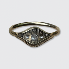 Load image into Gallery viewer, Art Deco Open-Worked Diamond Shield Ring