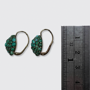 Round Turquoise Cabochon Leverback Earrings