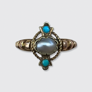 Victorian Turquoise & Pearl Ring