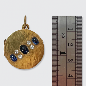 Round Sapphire & Diamond Locket