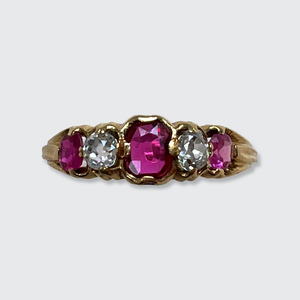 Ruby & Diamond Five-Stone Ring