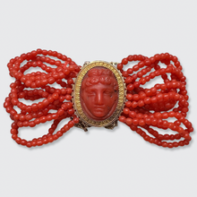 Load image into Gallery viewer, Victorian Grand Tour Coral Cameo Bracelet