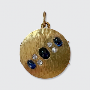 Round Sapphire & Diamond Locket