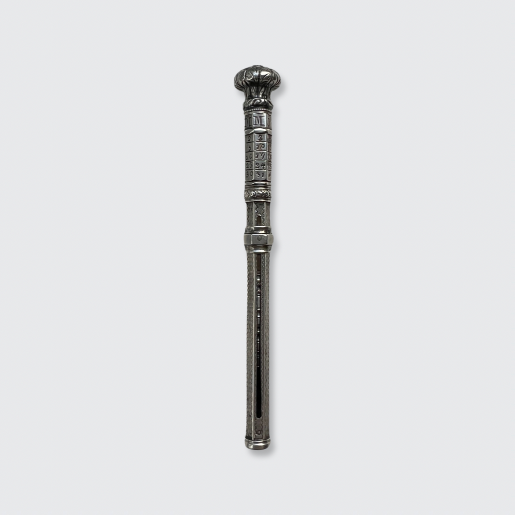 Victorian Silver Mechanical Pencil with Calendar Function